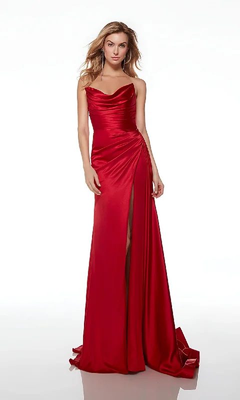 Alyce Off-Shoulder Cowl-Neck Long Prom Dress 61571