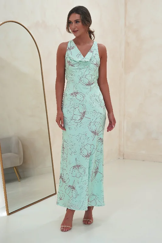 Bellamy Printed Maxi Dress | Mint