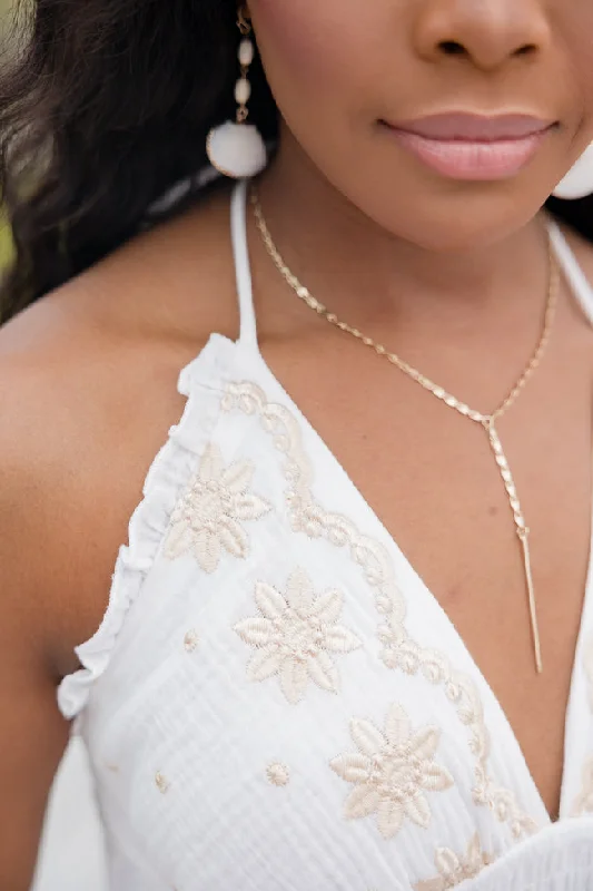 Just Say So White Appliqué Detail Maxi Dress