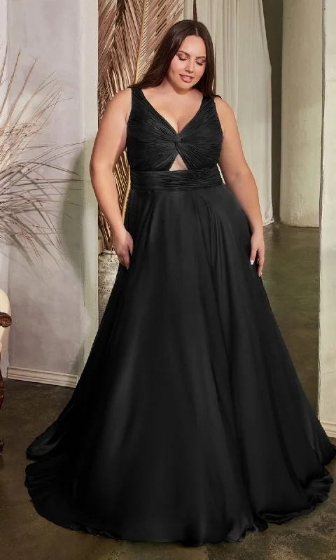 Twist-Front Long Plus-Size Prom Dress 7497C