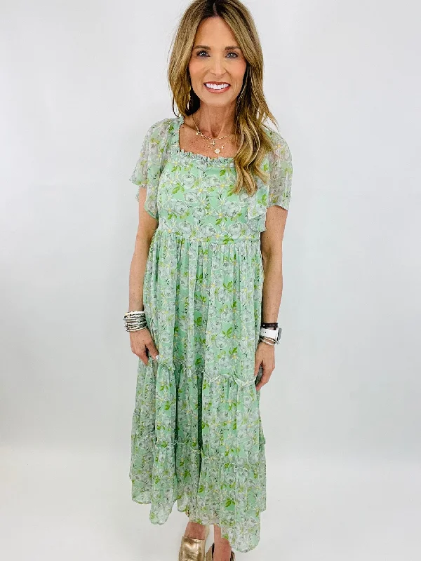 PICKING THE SEAGRASS MIDI DRESS