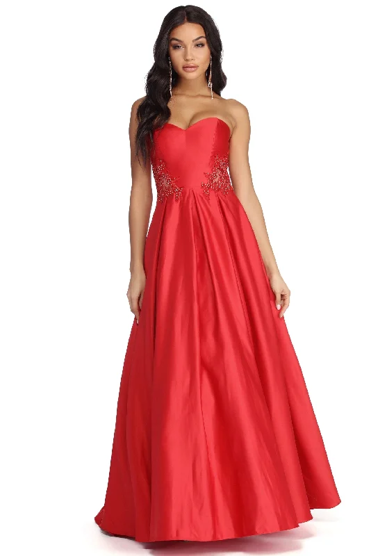 Roseynn Satin Sweetheart Ball Gown