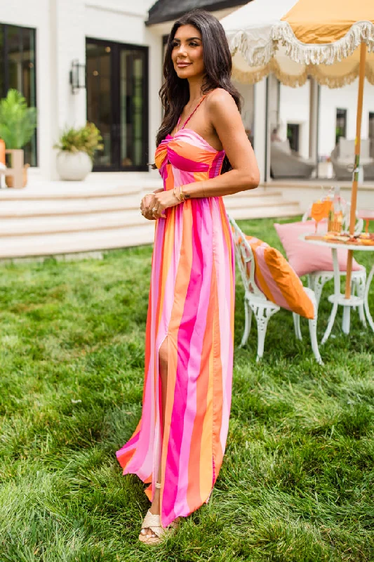 Soak In The Sun Striped Multi Maxi Dress