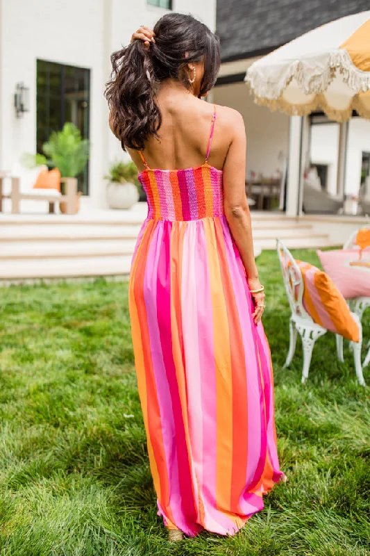 Soak In The Sun Striped Multi Maxi Dress