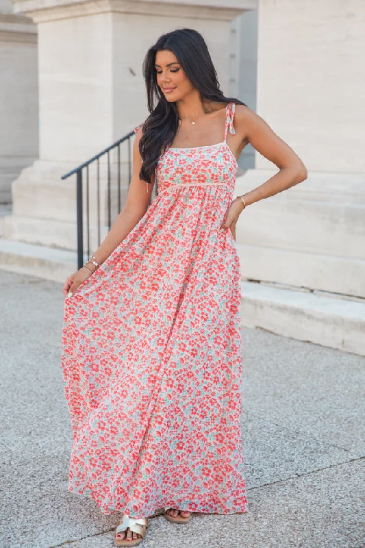 Take A Cruise Floral Print Square Neck Maxi Dress FINAL SALE