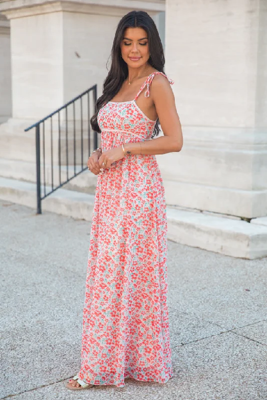 Take A Cruise Floral Print Square Neck Maxi Dress FINAL SALE