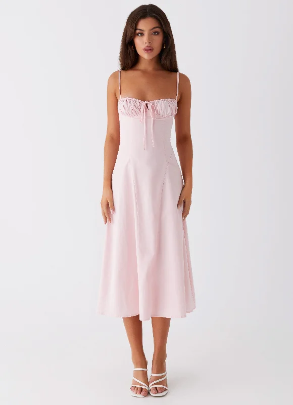 Thoughts Of You Midi Dress - Pink