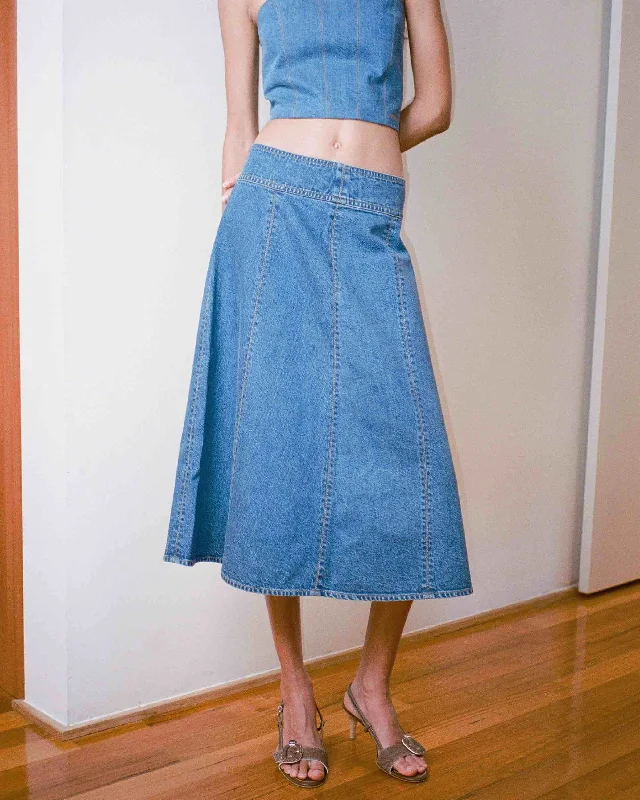 Denim Midi Skirt - Darkwash