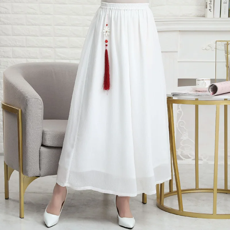 Full Length Chinese Style Chiffon Pantskirt