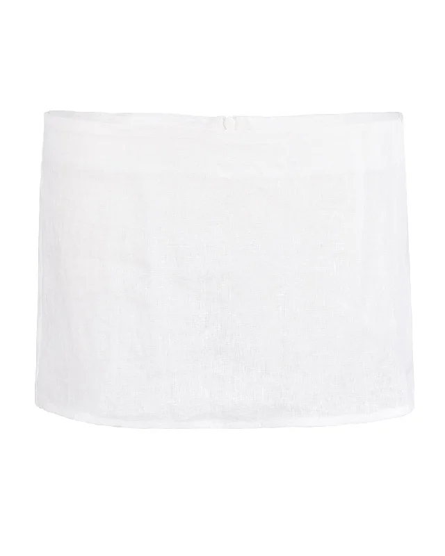 Linen Pleat Skirt - White